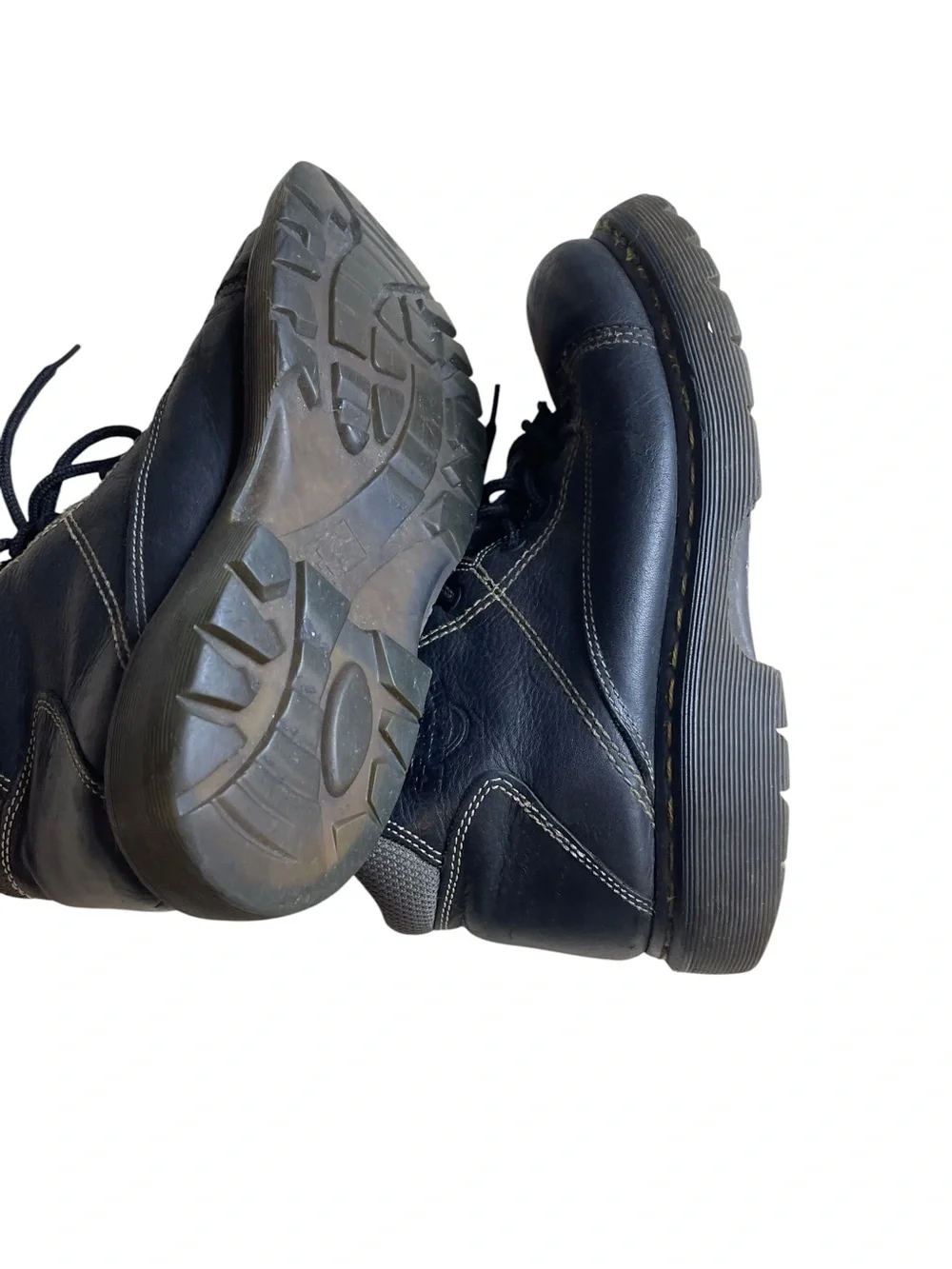 Dr. Martens Black Leather Lace-Up Ankle Boots Vtg work line 11011